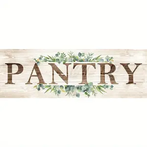 XMSD Rustic Farmhouse Pantry Sign Wall Decor - Metal Wall Art with Plant Print, 4x16 Inch Kitchen & Pantry Hanging Plaque, No Electricity Needed, Vintage Home Decor for Indoor/Outdoor Use, Kitchen Decor
