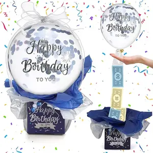 Pull Money Balloon Box for Cash Birthday Funny Pull Money Balloon Surprise Kit Money Pull out Gift Box Balloon Holder Birthday Surprise Gifts for Women Mother Girlfriend Wife (Classic Style)