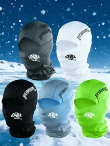Men's & Women's Universal Backwoods Letter Printed Balaclava Hat Full Face, Windproof Dustproof Sunshade, Outdoor Sports Hiking Cycling, Adjustable Size
