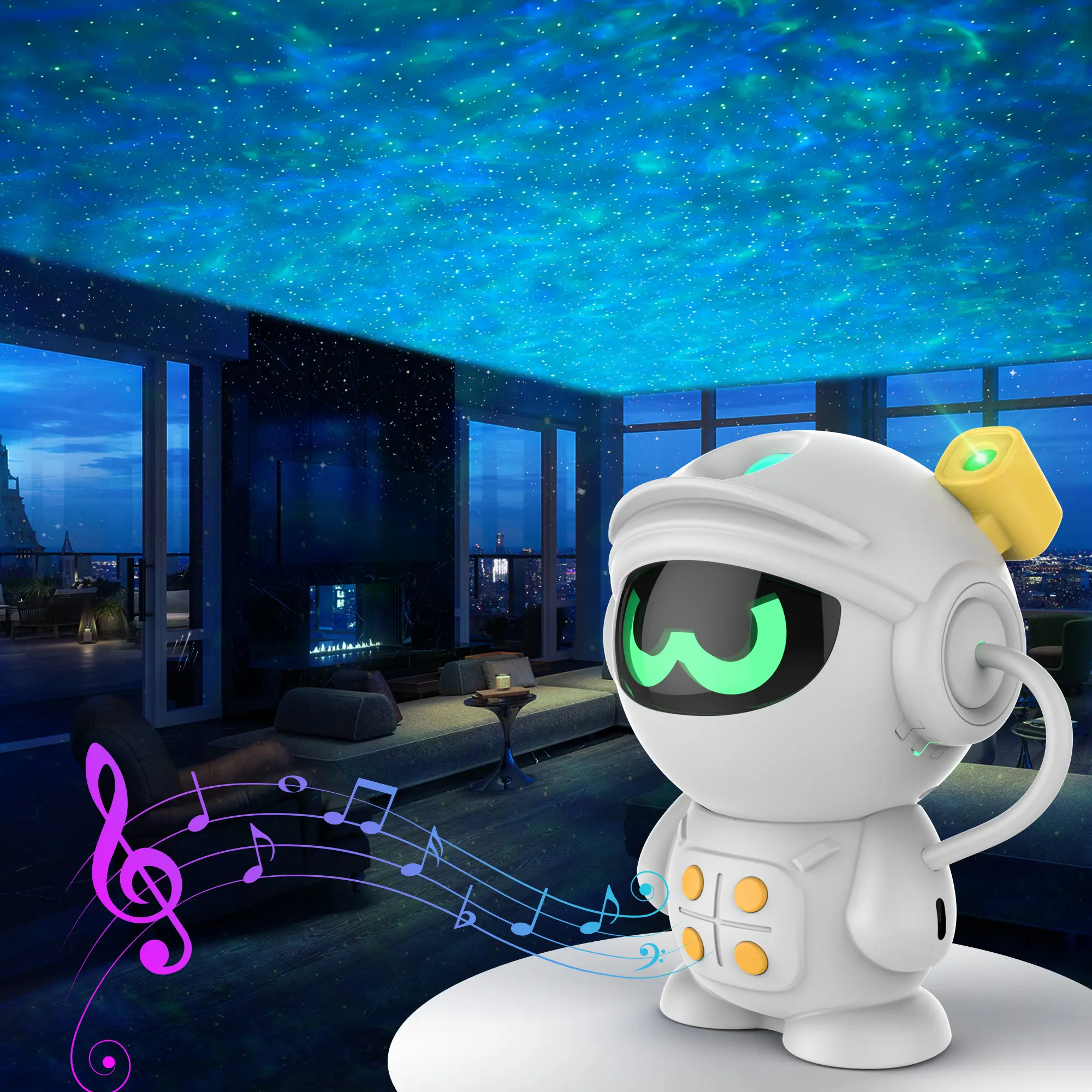 Cute  Projector, Galaxy Projector for Bedroom, Bluetooth Speaker Projector,  Playroom Night Light Projector, Home Theater, Ceiling, , Christmas Gift LED Galaxy Kids Adult Starry Sky Astronaut Galaxy