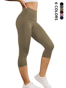 Women's High-Waisted Capri Pants, Soft Tummy Control, Non-See-Through Design, Ideal for Workouts & Yoga, Summer Activewear