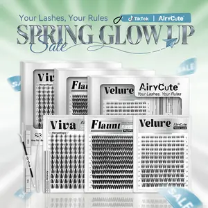 AiryCute Clusters Upgrade 2.0 Lashes with Ultra-Dense, Waterproof, Long-Lasting Lashes | Venus, Fairy, Flora | Natural Daily, Volume Style, Manga Style | Beginner-Friendly DIY Lashes for a Flawless | Trendy & Must-Have Clusters