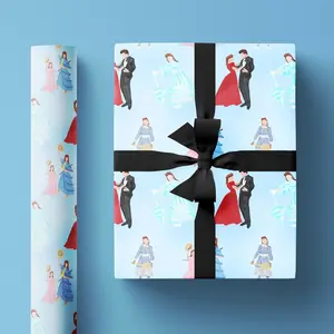 Meet Me in St. Louis Wrapping Paper Roll, Funny Christmas Gift Wrap with Judy Garland's Iconic Costumes from the Holiday Movie Classic