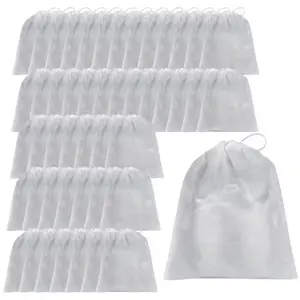 Disposable Shoe Cover, 30pcs Non-woven Drawstring Shoe Bag, Travel Shoe Cover for Traveling, Gym, Home, Office, Hotel, Travel Essentials