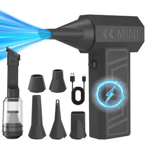 Turbo Air Blower 140000 Rpm Powerful Fan, Adjustable 3 Speed Electric Dust Cleaner, Wind Speed 52 M/s Brushless Motor Handheld Tube, High Speed Blower