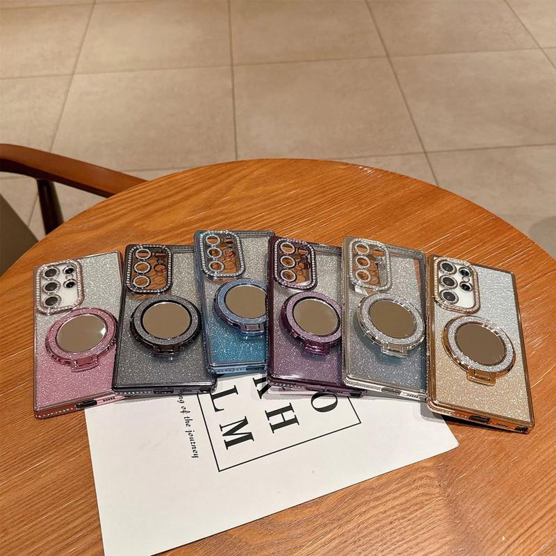 Compatible with S26Ultra/S25Ultra/s24 /s23 /s22 Mirror Stand Glitter phone case -HN-SX414-1