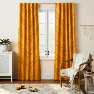 84" Blackout Chevron Clip Dotted Overlay Kids' Panel Yellow - Pillowfort: Noise Reduction, UV Protection, Energy Efficient