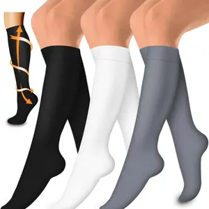 3 Pairs/6 pairs Compression Socks 20-30 mmHg Long Knee High Socks for Women Men Support Athletic Travel Daily Wear