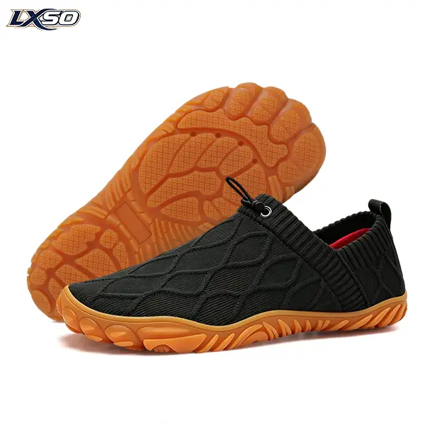 Lxso Barefoot Shoes for Men & Women, Cozy Slip-On Knit Casual Sneakers, Breathable Lightweight Minimalist Trainers for Outdoor Walking, Casual Shoes, Knit Fabric, Outdoor Shoes