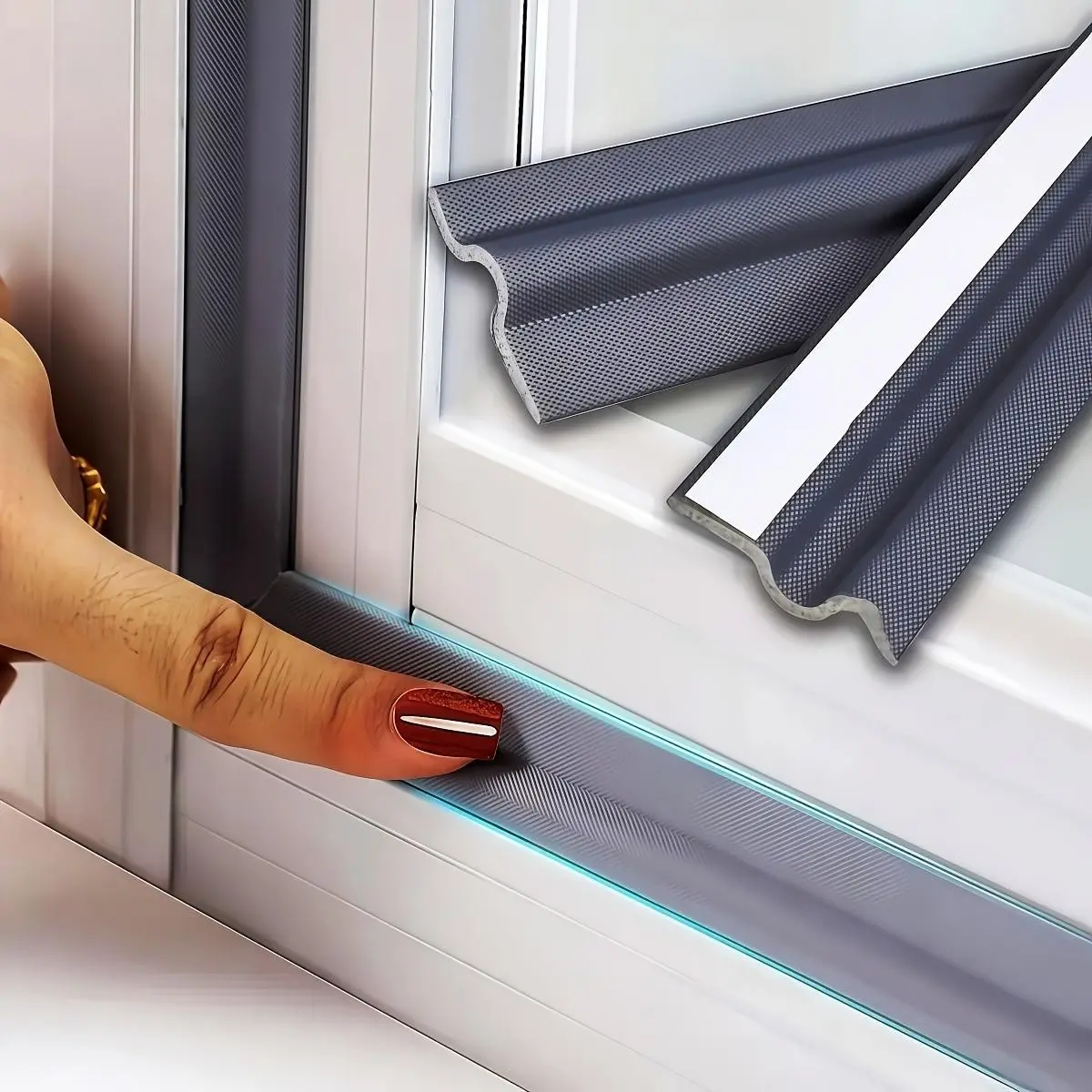 Yitap 5m Window Seal Strip, Garage Door Seal Bottom, Strong Adhesive Door Sealing Tape, Draft Stopper, Winter Insulation Waterproof Insect Proof, Thick Foam Noise Reduction Door Hardware