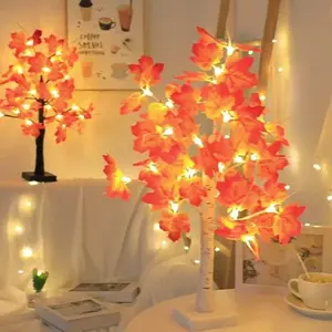 Maple Leaf Tree LED Night Light, Thanksgiving Table Centerpiece, Autumn Glow Decor for Bedroom Mantel, Warm Fall Ambiance Family Gathering