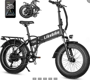 Electric Bike for Adults | 20" x 4.0 Fat Tire Folding Ebike | Peak 500/750W, 32MPH | 48V Removable Lithium Battery and 7-Speed Gears | for Commuting and Riding