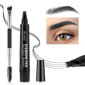 Ikzee Dual-head Eyebrow Pencil 2ml/1 Piece, Black, Dual-head Design, Quick and Precise Filling, Detailed Grooming and Eyebrow Shaping, Daily Makeup Eyebrow Drawing Product, Friendly To Beginners, Natural Finish Eyebrow Pencil, Eyebrow Makeup Products