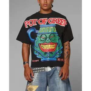 Loiter X Yu-Gi-Oh! Pot Of Greed Rhinestone T-Shirt Vintage Black