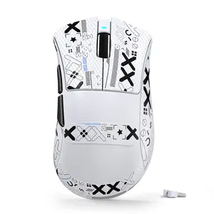 ATTACK SHARK V3 Ultra-Light Wireless Gaming Mouse,PAW3311 Sensor, 500mAh, 62g, 25KDPI 2.4G/BT/USB-C Rechargeable Wireless Mouse with 5 Programmable Buttons for Laptop,PC,Mac Gamer (White Griptape)