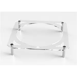 Acrylic Seder Plate Stand Silver Standoffs Engraved - 16 x 16 x 3 in.
