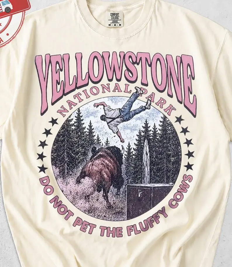Do Not Pet The Fluffy Cows T-shirt, Yellowstone National Park Comfort Colors Shirt, Family Trip Outfit, Matching Camp Tees, Vacation Tee