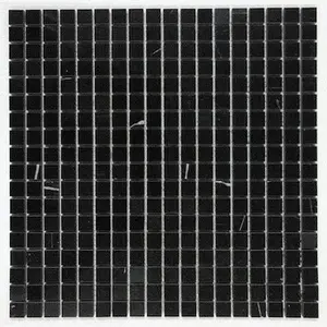 Nero Marquina 5⁄8× 5⁄8 Polished/Honed Marble Mosaic Sample
