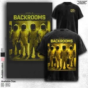 Backrooms Escape Together Game Shirt Liminal Space Analog Horror Tee Cartoon Streetwear Oversized Fan Gift Heavyweight Aesthetic Print Unisex Top