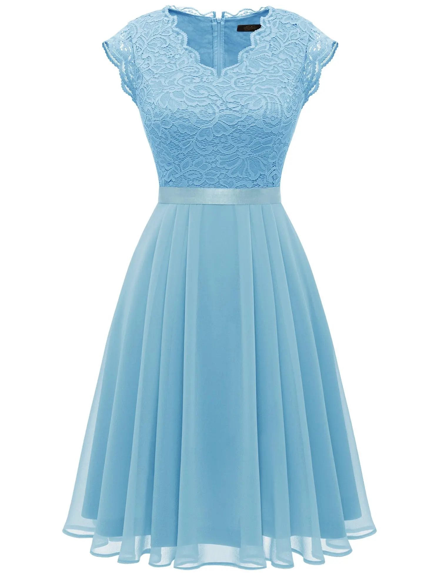 dressystar bridesmaid dresses Fresh Blush Short Floral Lace Bridesmaid Dress with Belt