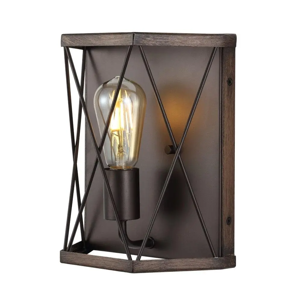 JONATHAN Y Liam 8.25" Rustic Farmhouse Iron LED Sconce, Decorative Wall Lamp, Indoor Decorative Light