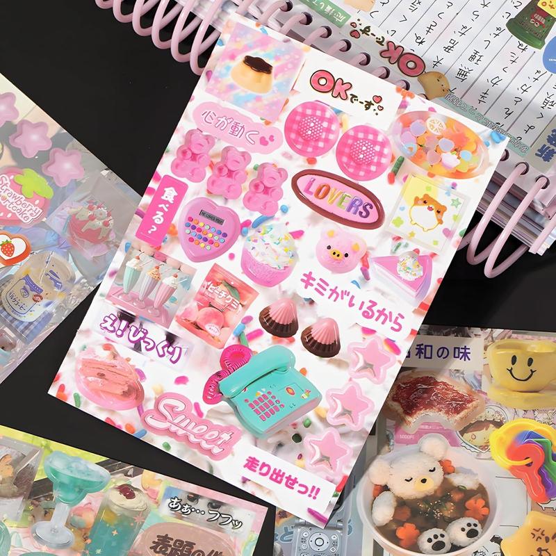 Japanese Retro Manga Scrapbooking Sticker Books  45 Sheets of Romantic Memory Series Comic Books Style Material Decoration Stickers - 800+ Designs in 1 Book