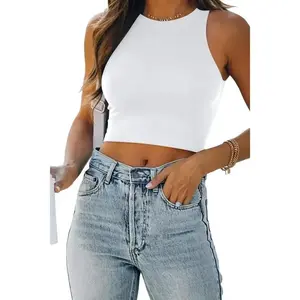 Womens Sexy Sleeveless Double Lined Crop Tops Workout Cute Tight Racerback Tank Tops Summer Clothes Teen Girls 2025Gift