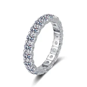 (Cuban Band ) 925 Sterling Silver Synthetic Moissanite Rings