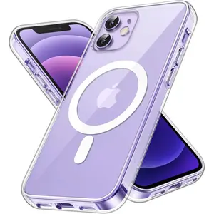 Entronix [Magnetic] Case Compatible with iPhone 12 Mini - [Hard Back] Thick Clear