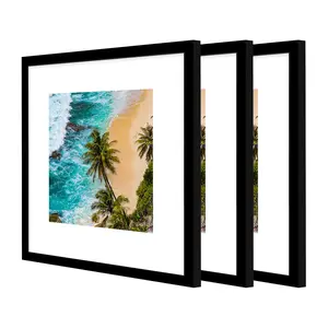 Square Picture Frame Set 12x12 8x8 Wall & Tabletop Photo Frames White Black Wood Grain Home Decor Accessory Gallery Wall Art Display