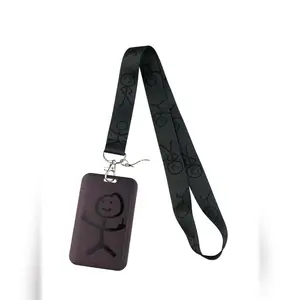 Style Matchstick Figure ID Card Holder Lanyard, Student Anti-Loss Meal Card Bus Card Case, Suitable for Students Teachers Gifts Daily Use