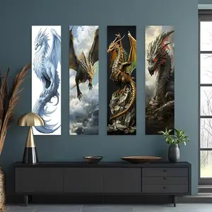 Dragon Pattern Wall Hanging Tapestry, 1 Count/4 Counts Fantastic Animal Aesthetic Art Tapestry, Wall Hanging Decor for Home Living Room Bedroom, Wall Tapestries