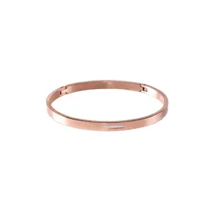 BG309RG B.Tiff Rose Gold 9-Stone Pave Bangle Bracelet