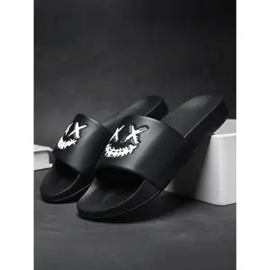 2026  Men's Soft Sole Durable Home Slippers, Casual Striped Beach Shoes Size 39-48, Lightweight Indoor Sandals for All Seasons Footwear