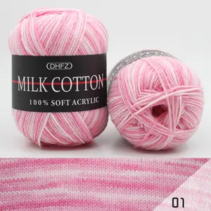 Three Section Dyed Multi-color Jacquard Score Lines With Medium Thick Lines 100% Soft Acrylic Nitrile Lun Knitting Yarn