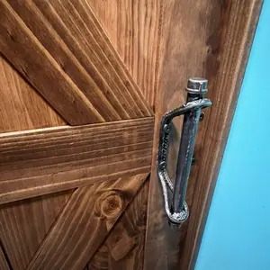 Black Pipe and Rebar Door Knob