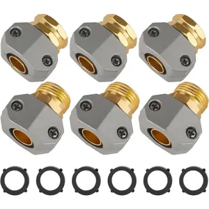 Garden Hose Repair Kits, 3 Sets  Alloy Water Hose Connector, Fit 3/4" and 5/8" Garden Hose, Male and Female Hose End Repair Fittings Replacement, Hose Mender Kit