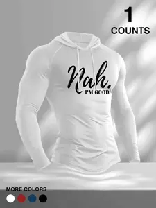 Men's Fashion Hooded Long Sleeve Sweatshirt, Letter Print Hoodie, Casual Sporty Design, Comfortable Fabric, Perfect for Daily Wear & Outdoor Activities