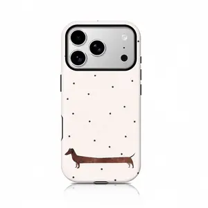 A stylish, simple, and cute polka dot dachshund double-layer protective case. Durable and sturdy, this 2-in-1 case is compatible with iPhone 17/16/15/14/13/12/11 Pro Max/Plus/Pro and Samsung Galaxy S25/S24/S23 Ultra series. Ideal for couples.