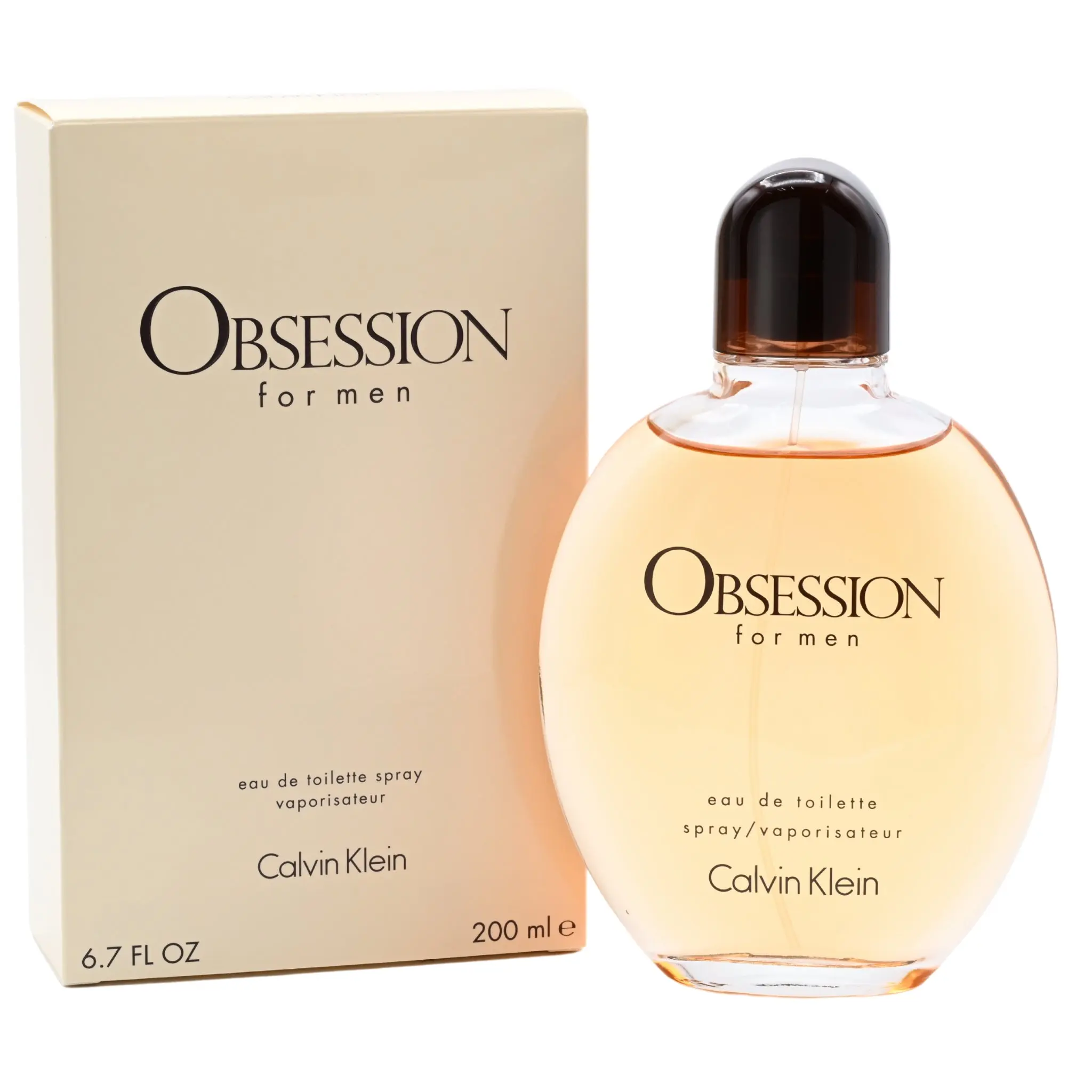 Calvin Klein OBSESSION for Men, Eau de Toilette Spray, Intense Spicy Woody Fragrance with Lemon and Amber Notes, Cologne for Men, 6.7 fl oz, Bold Passionate Fragrance