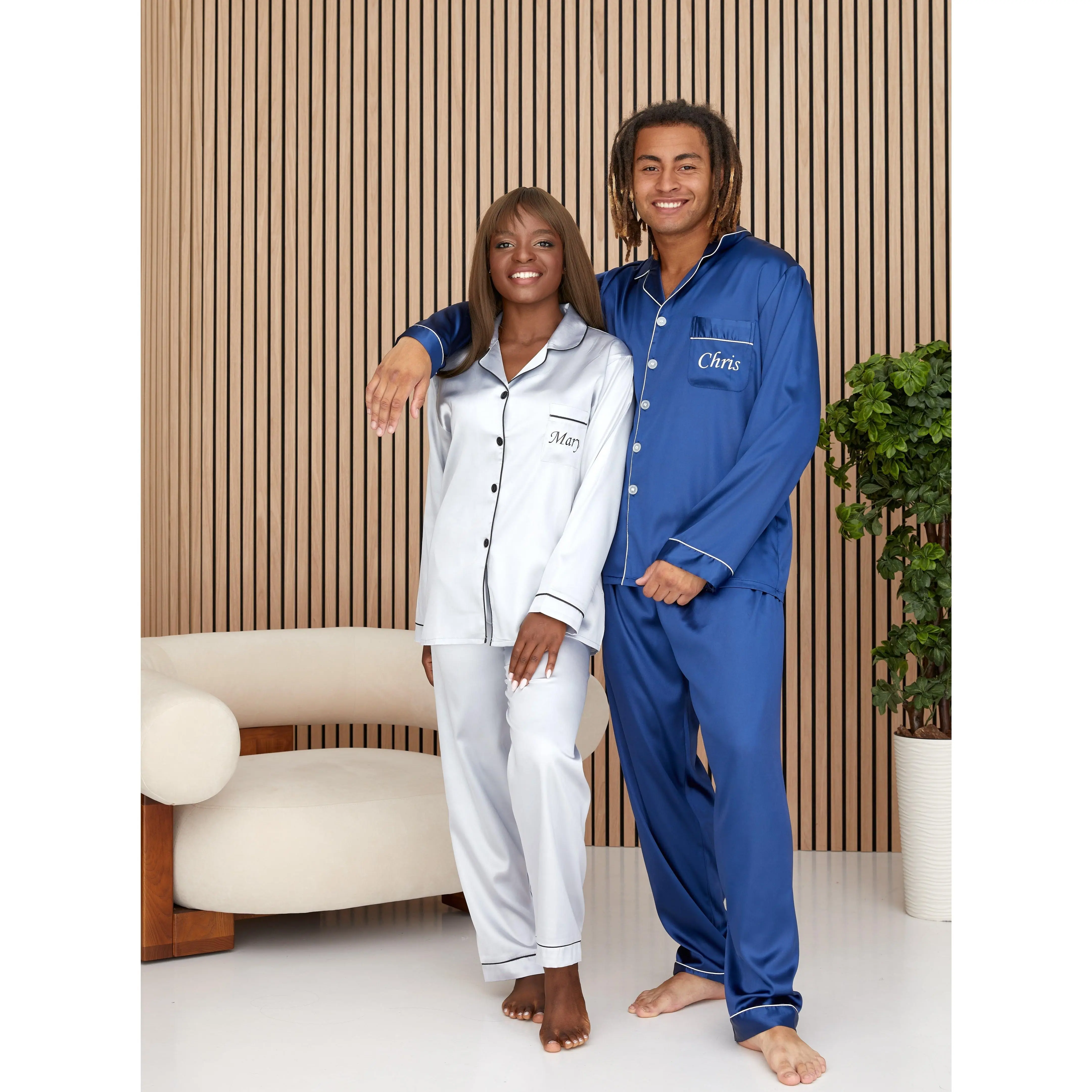 Christmas Matching Satin Pajamas for Couple