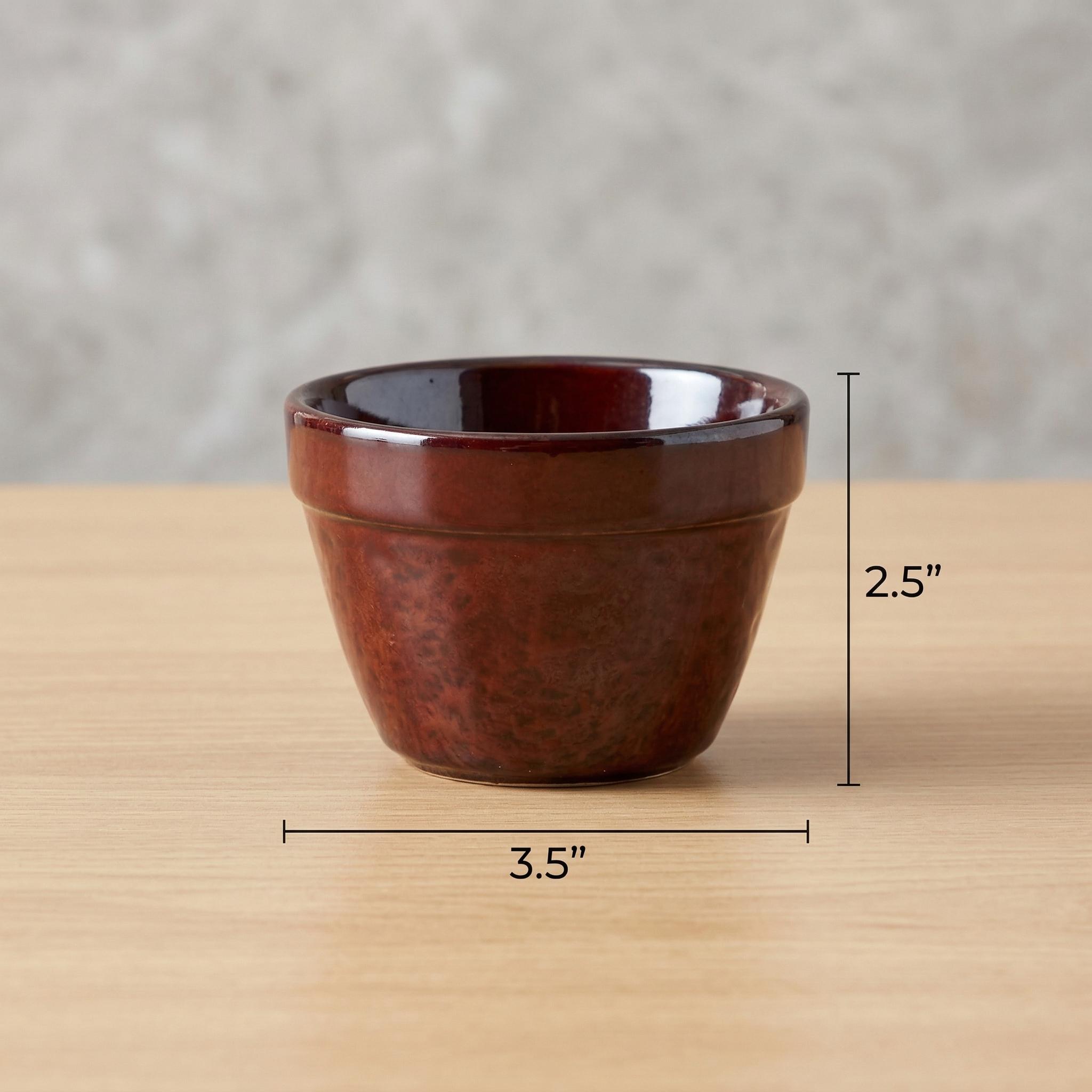 Ceramic Bowls Set of 6-6.8 OZ Small Bowl Set, Farmhouse Vintage Red Bowls 3.5 Inches Ramekins Bowl for Salad Dessert Yogurt Dipping Ice Cream Fruit Rice- Microwave Dishwasher Safe Retro Red