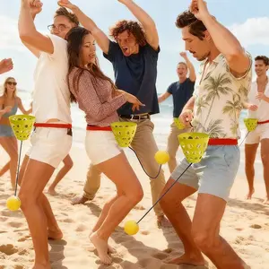 Multi-Player Interactive Hammock Party Bucket Swing Ball Game Set, Fun Outdoor Party Competition Games, Holiday Gathering Family Entertainment Gift