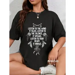 100% Cotton Native American Dreamcatcher Poem Women T-Shirt