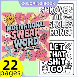 Upgraded Luxury Motivational Swear Word Quotes Coloring Book, Thick Paper, 22 Relaxing Pages, Suitable for Couples & Families, Holidays