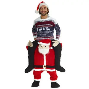 Santa & Snowman Piggyback Ride On Christmas Costume for Festive Fun and Seasonal Celebrations