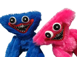 Poppy Playtime Huggy Wuggy & Kissy Missy Plush Set Blue Pink Soft Stuffed Doll Horror Game Gift