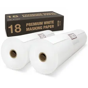 LAUCO White Masking Paper Automotive Painters Multi-Purpose 18” x 9000” (750') - Cover Automotive Surface, Packing, Moving, Gift Wrapping, Postal, Shipping, Parcel, Wall Art, Bulletin Boards