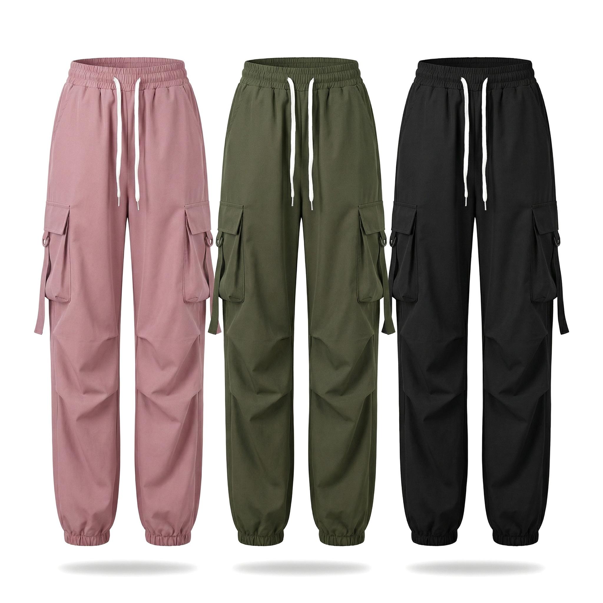 cargo pants women,baggy pants,Women's Loose Work Pants Wide Leg High Waist Sports Leisure Pants with Pockets - Comfortable for Daily Wear, Multifunctional, Diverse Colors, Breathable Sports Underwear, All Seasons, Plain Pattern, Womenswear Bottom