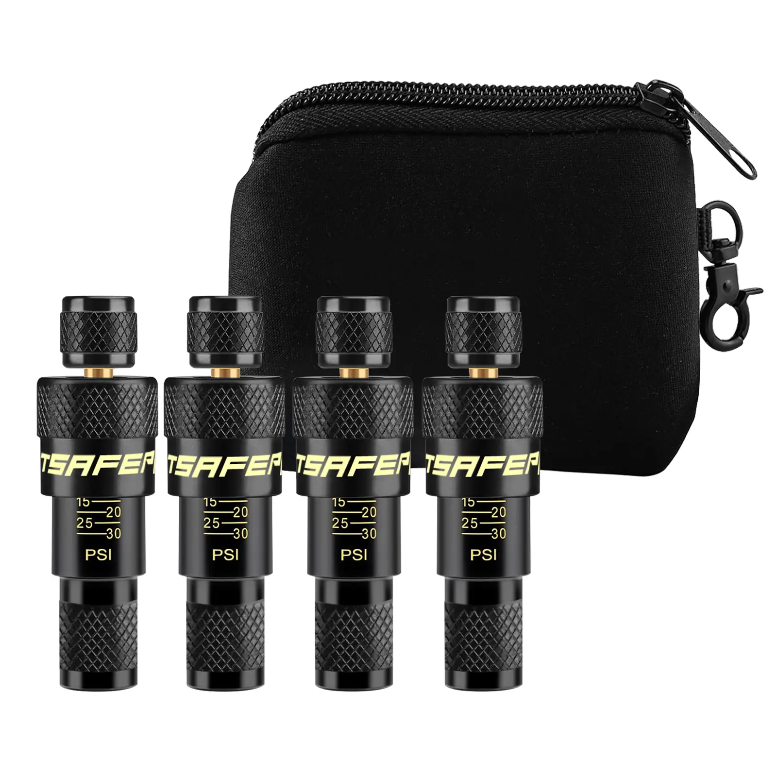 ATsafepro Tire Deflator, 10-30PSI Adjustable Auto-Stop Tire Deflators Offroad Accessories, Air Down Tire Deflators Kit Tool for Rapid Deflator Off Road 4x4 Various Vehicles (Pack of 4)